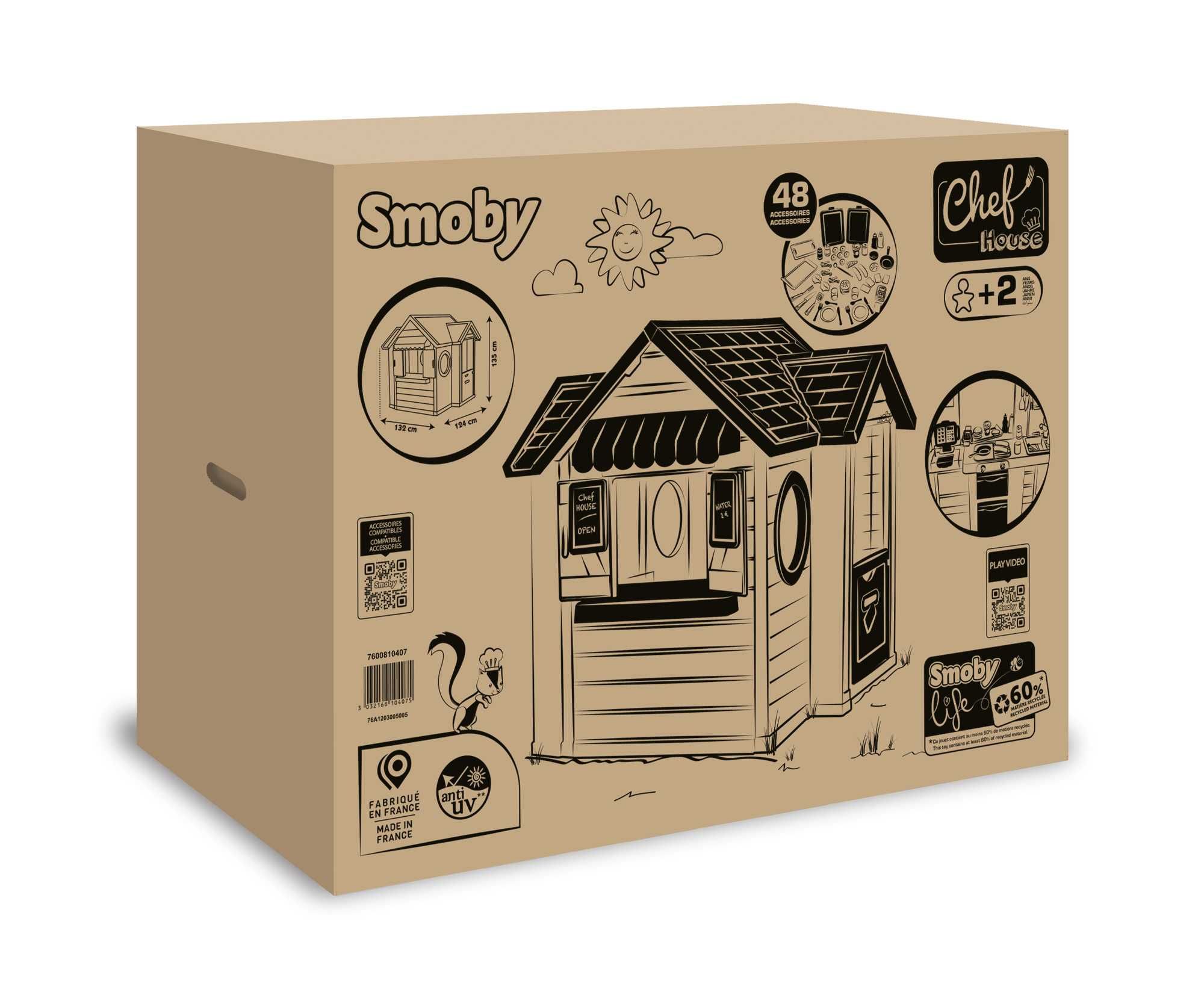Будинок Smoby Life "Шеф Хауз" з кухнею, касою, наб.посуду (7600810407)