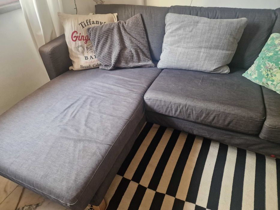 Sofa ikea 3 lugares com chaise long