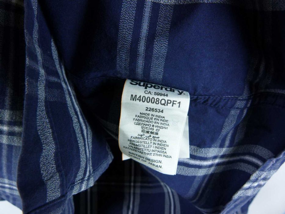 SUPERDRY koszula krata bawełna / L