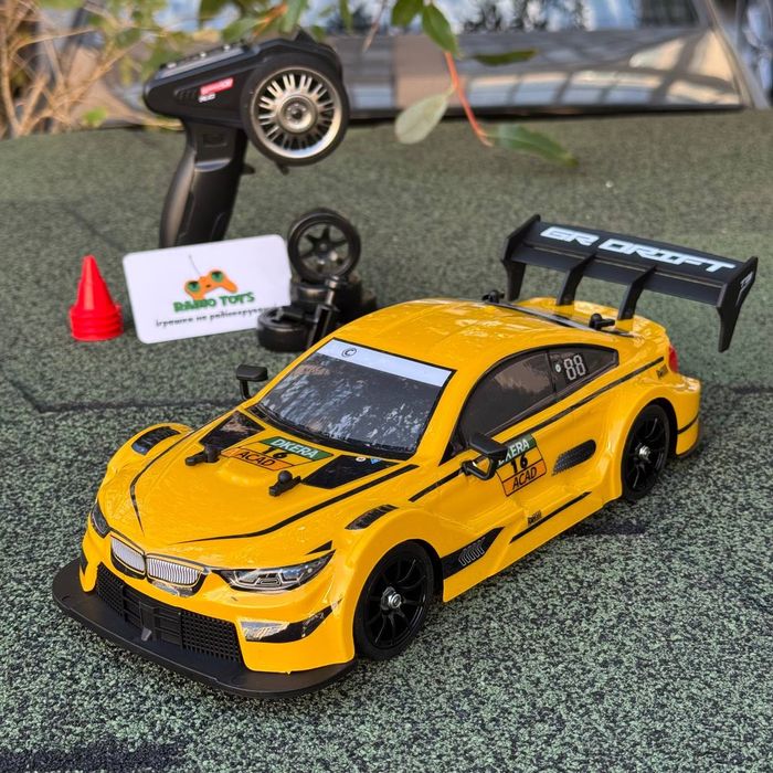 Дрифт машинка на радиоуправлении BMW M3 желтая - 30 км/ч | БМВ дрифт
