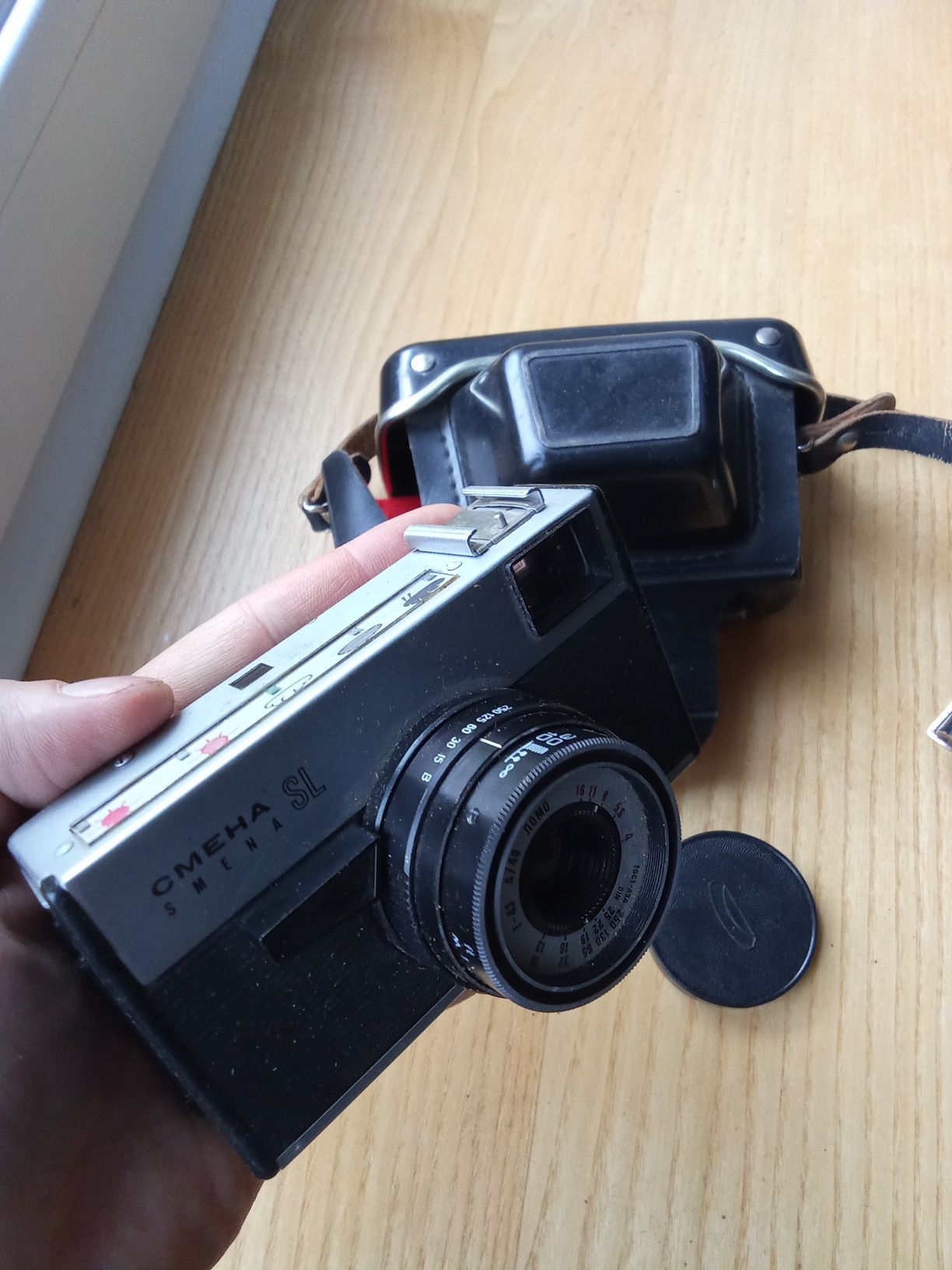 aparat fotograficzny smena SL  zestawie z obiektywem T43 ZSRR
