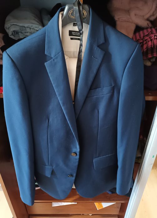 Garnitur Recman Slim Fit Granatowy