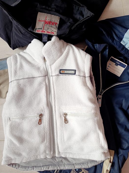 Płaszcz 116 chłopięcy kurtka czarna elegancka Next zestaw kamizelka TC