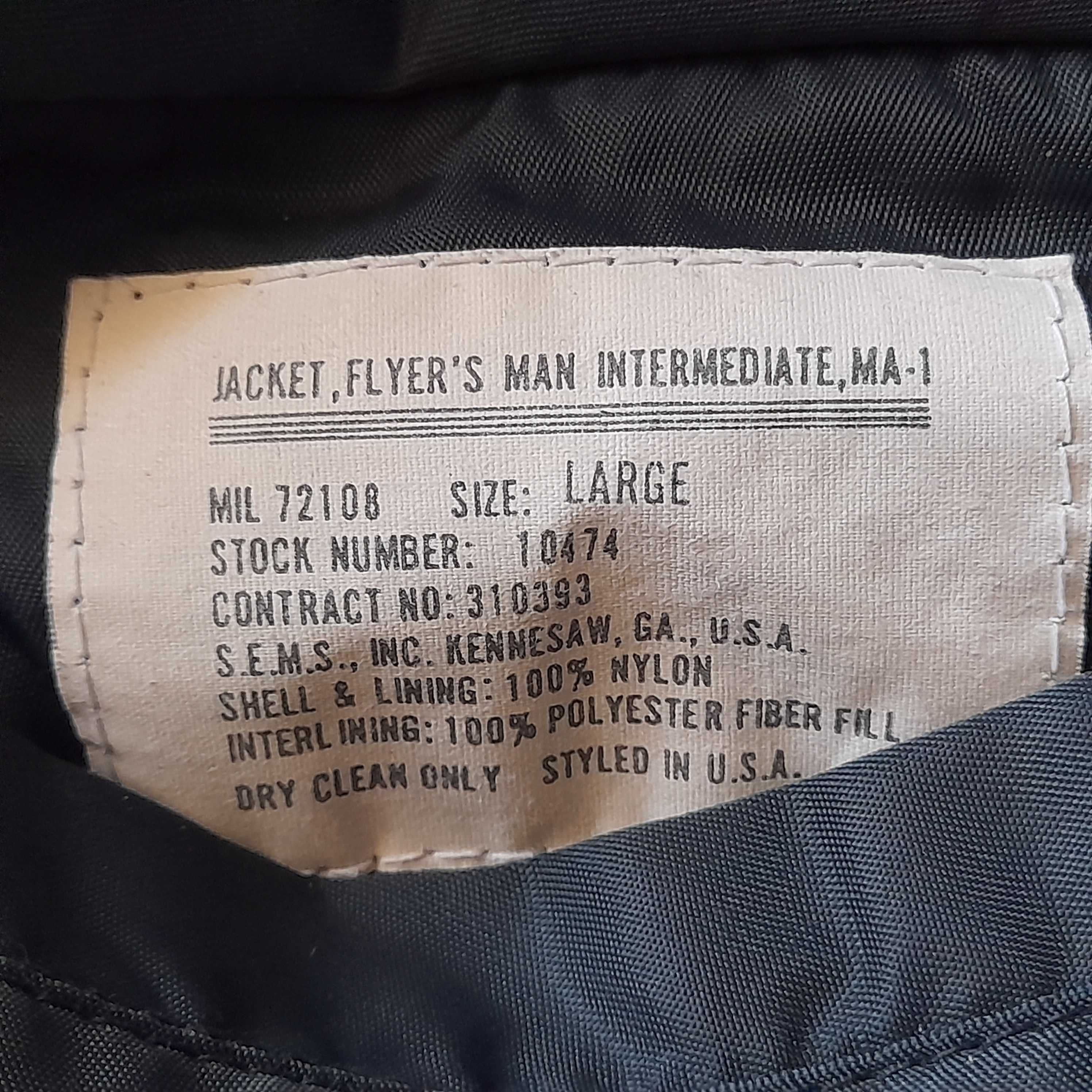 S.E.M.S USA Flyers Ma1 męska kurtka bomber Large*XL