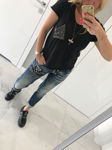 Philipp Plein Spodnie męskie i damskie boyfriend jeansowe