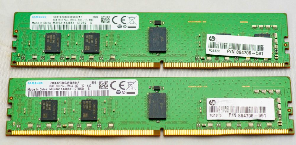 Samsung 16GB Kit (2x 8GB) DDR4 RAM - ECC RDIMM (M393A1K43BB1-CTD6Q)