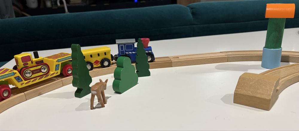 Drewniana kolejka 58 elementów