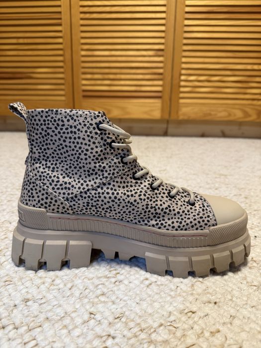 Nowe buty trapery beżowe kremowe w czarne kropki Palladium r. 42 27 cm