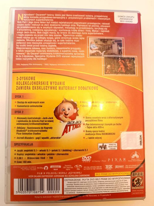 DVD Iniemamocni (Incredibles) Disney