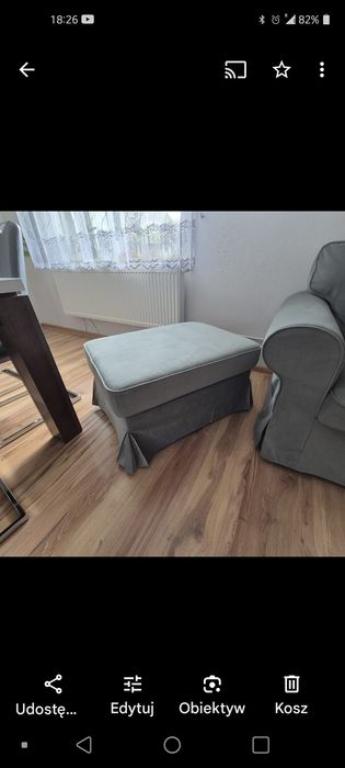 Sofa 3-osobowa z pufą