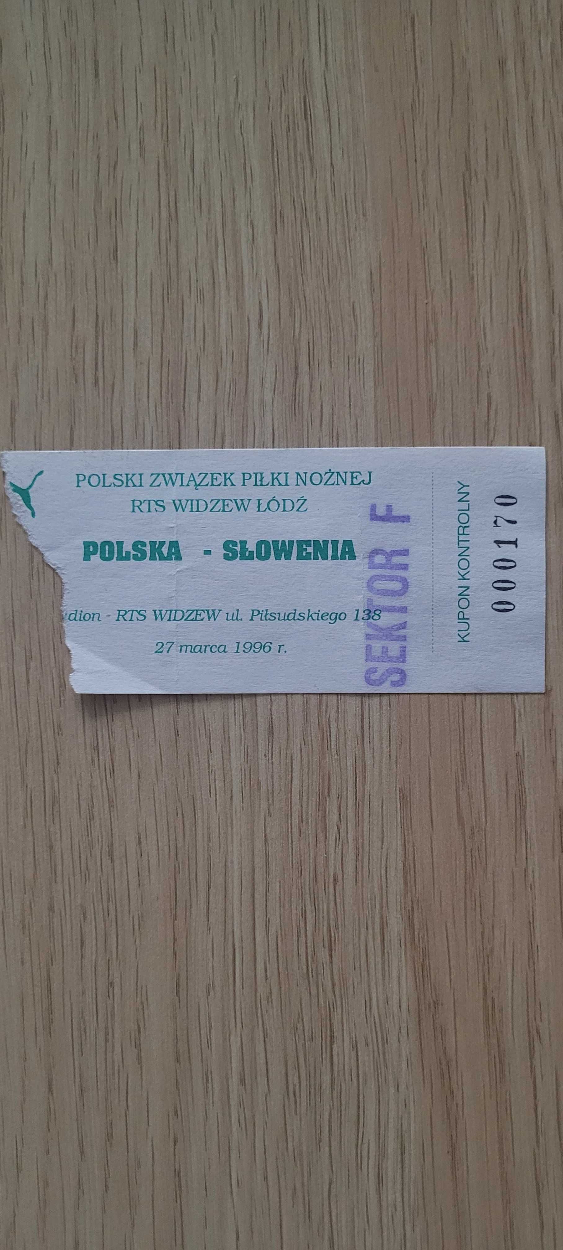 Polska Słowenia bilet 1996r. Piłka nożna