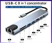 HUB USB C 3.0 8w1 ADAPTER przejściówka HDMI 4K SD TF USB LAN RJ45