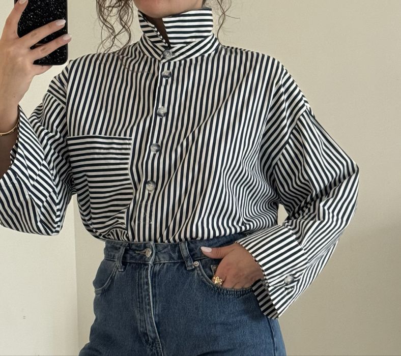 Koszula oversize Zara w paski klasyk w nowoczesnym kroju