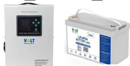 Комплект ДБЖ Volt Polska SINUS PRO 900 E + Volt 100 Am Железо -фосфатн