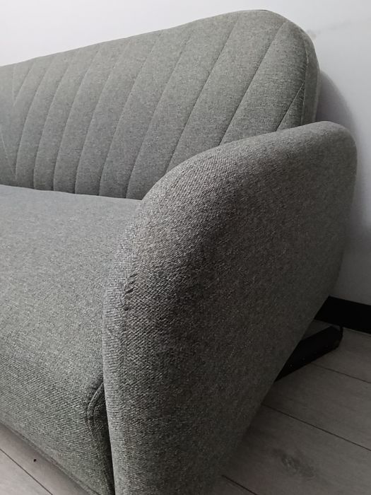 Kanapa rozkładana - tkanina jasnoszara PILNE