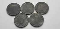 Niemcy III Rzesza 1 fenig,pfennig 1941 rok mennica A,B,D,F,G - 5 sztuk
