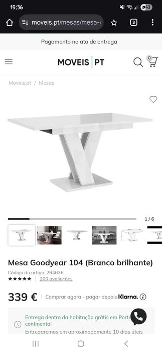 Mesa Jantar Branca GoodYear