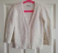 Reserved kardigan sweter włochacz biały jak nowy 104