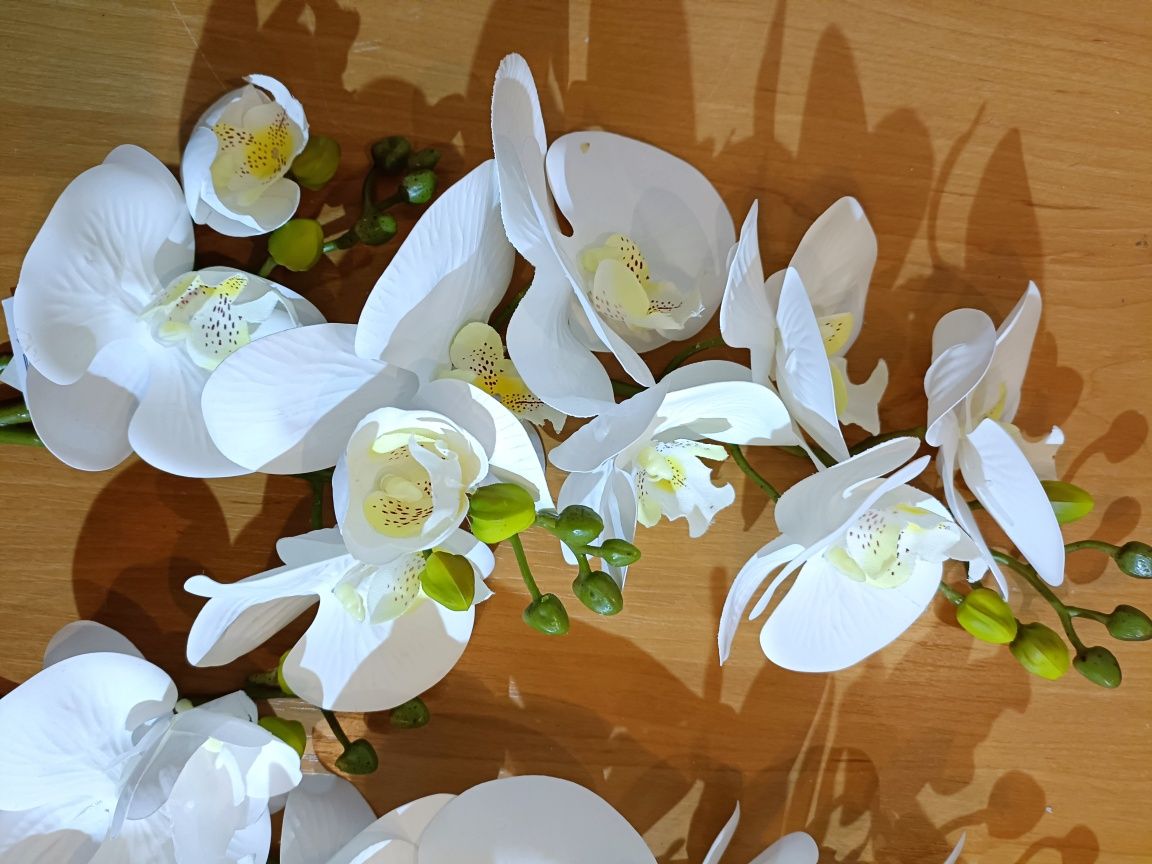 Storczyk sztuczny orchidea z liśćmi 70 cm