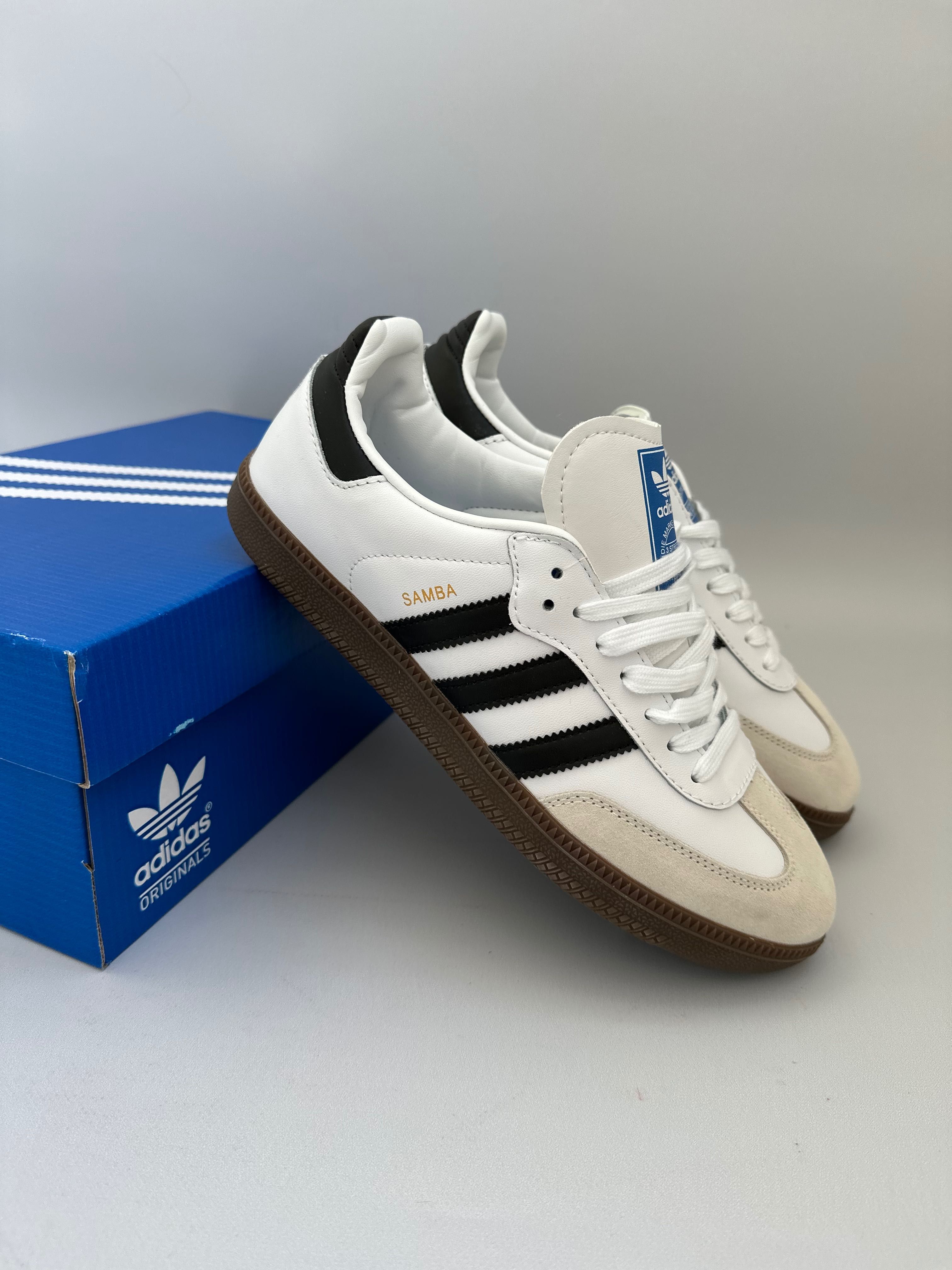 Кеды мужские кожаные Adidas Samba White адидас кросівки чоловічі