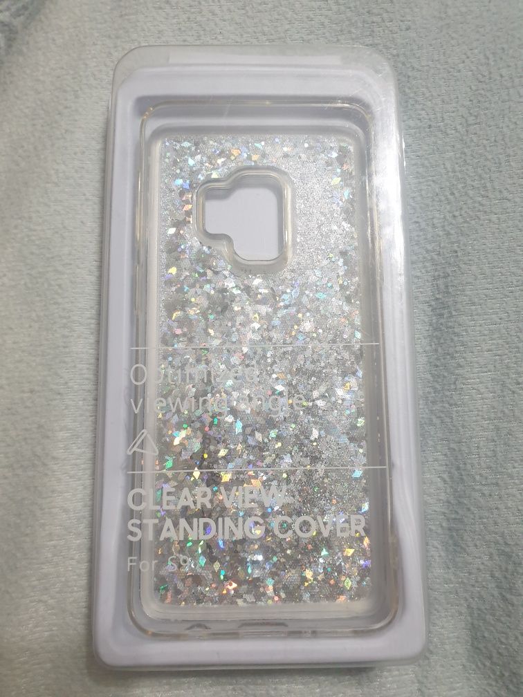 Samsung S9 plecki brokatowe srebrne