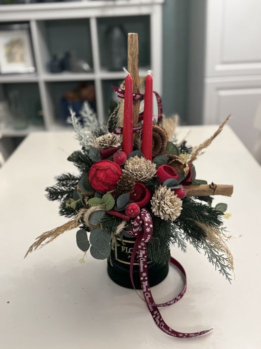 Flower box świąteczny zimowy