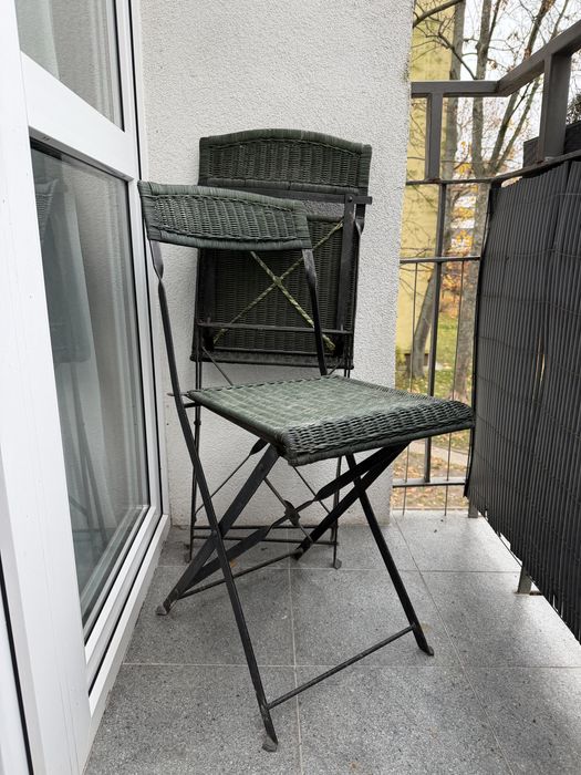 komplet mebli ogrodowych krzeselka wiklina 2 szt