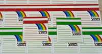 Naklejki na dyskietki Amiga 100szt -kolorowa tęcza Amigi WYSYŁKA 1zł
