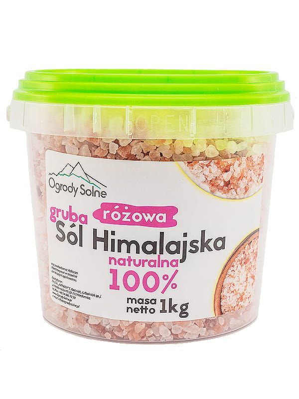 Sól w wiaderku - himalajska różowa gruba - 1 kg