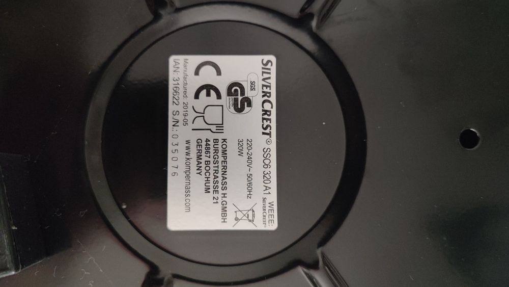 WOLNOWAR SilverCrest SSC6 320 A1 6l 320 W