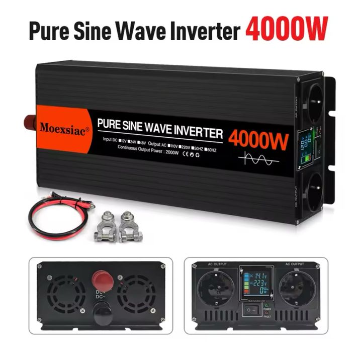 Інвертор Moexsiac переобразователь напруги 12в / 4000w чиста синусоіда