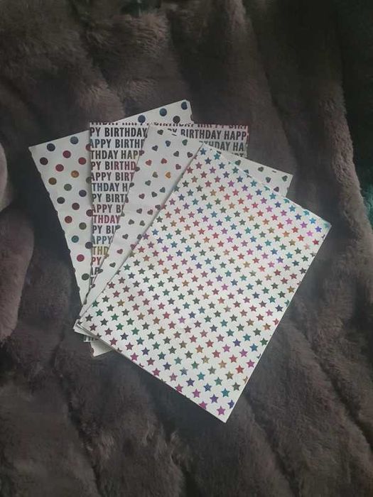 Tęczowy papier pakowy, 4 sztuki arkuszy, pakowanie prezentów