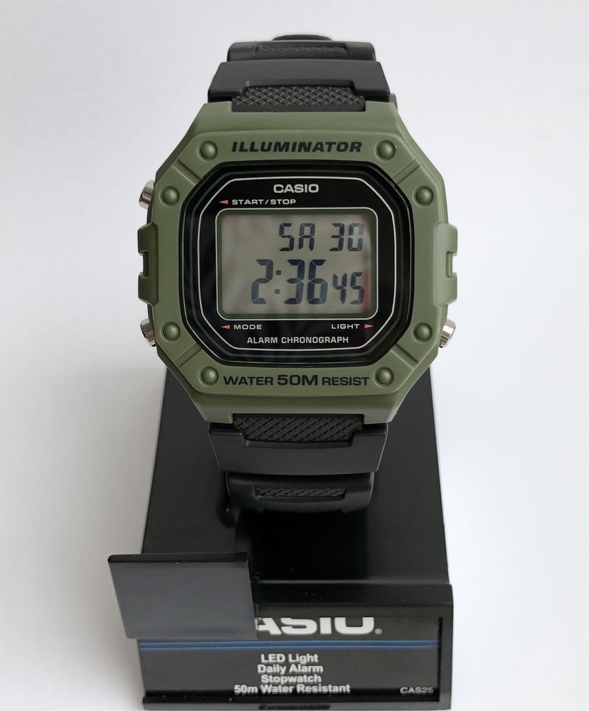 Casio W-218H-3AVCF Часы касио хаки койот годинник касіо Ø46мм