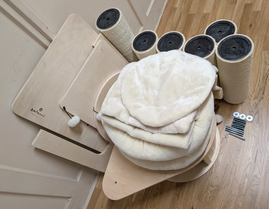 Natural Paradise Drapak dla Kota Magnolia XL Kremowy 175cm Domek Plus