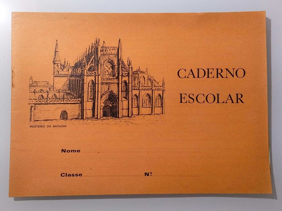Antigo Caderno Escolar ~ "Mosteiro da Batalha" ~ Laranja ~ Anos 60