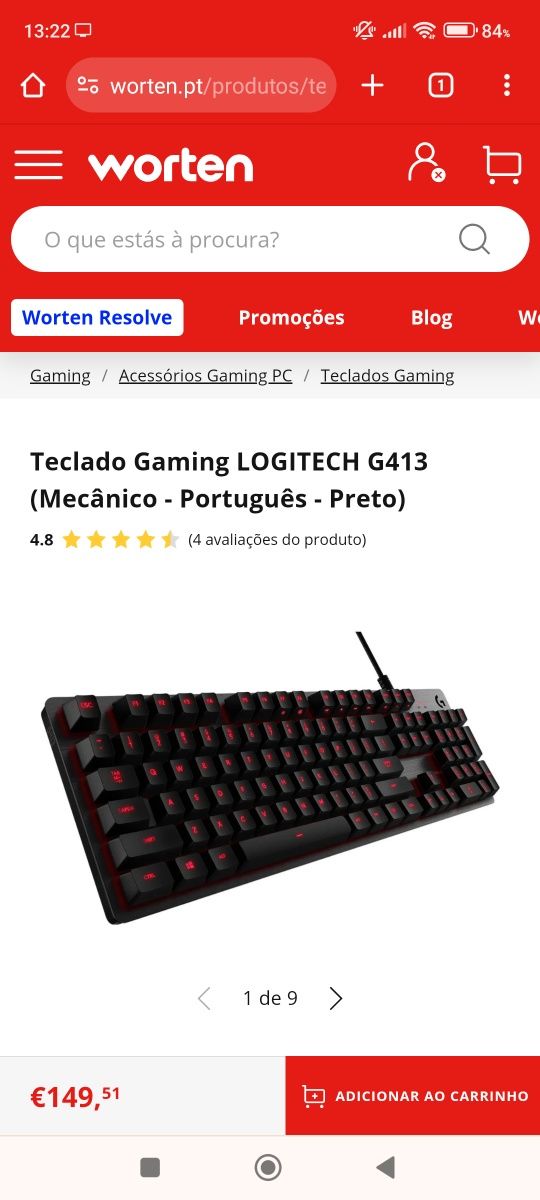 Teclado gaming Logitech G413