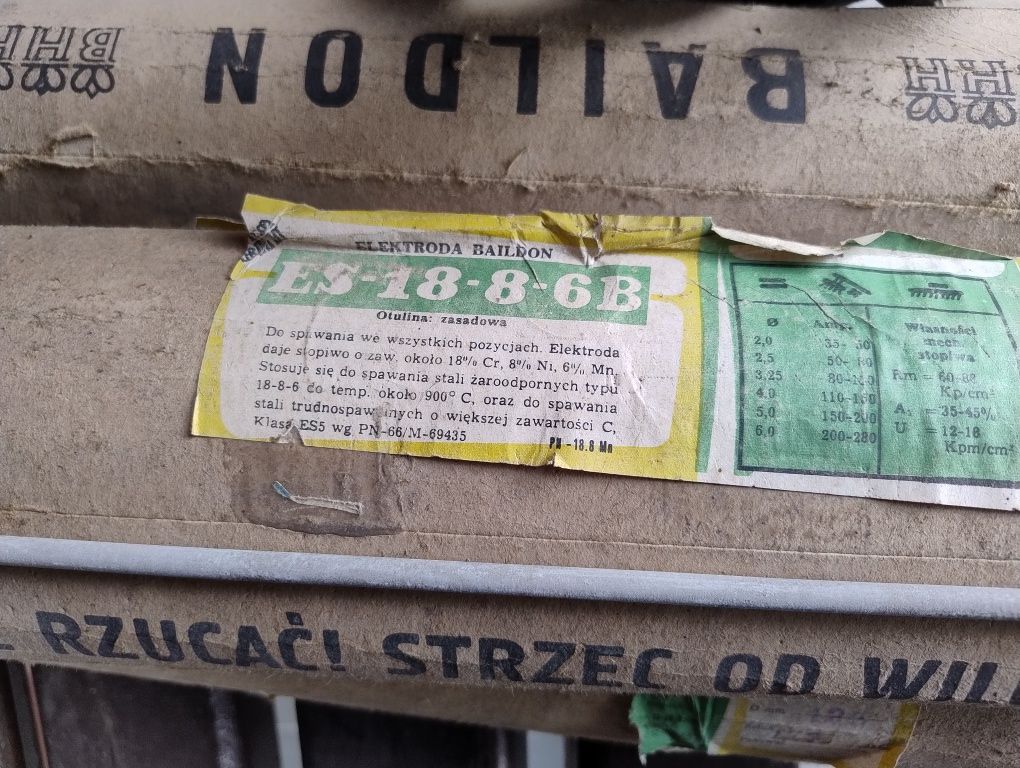 Baildon elektrody do kwasówk 19 kg i markowe kwasowe do stali  es 18