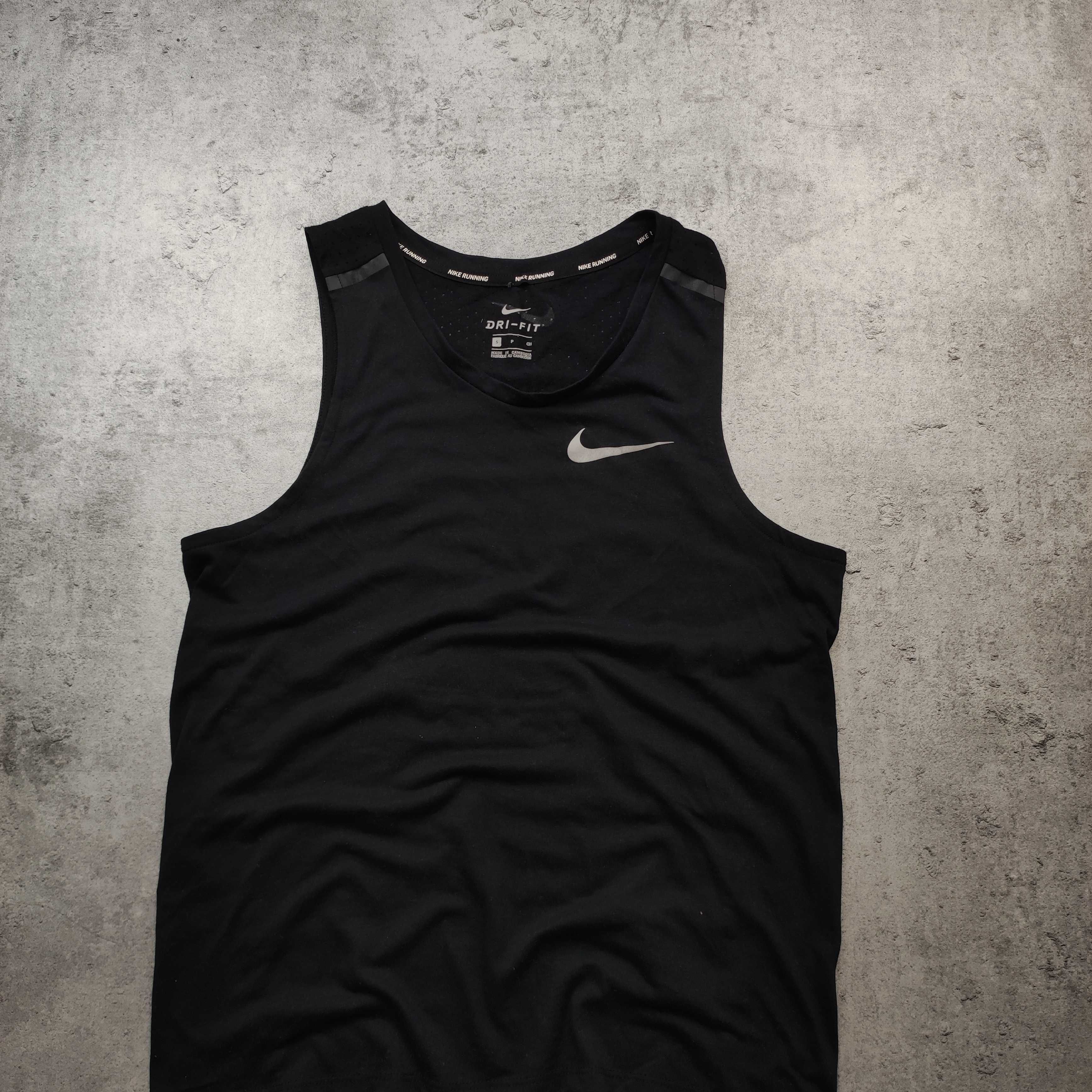 MĘSKA Koszulka Sportowa Bez Rękawków Nike Czarna Dri-Fit Logo Siłownia
