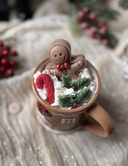 Świeca sojowa XXL w dużym kubku z piernikiem 450 g od reki!