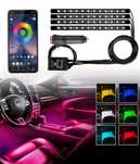 Oświetlenie kabiny listwy ledowe pod fotele 4x12 ledy + bluetooth apk