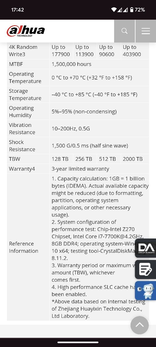 M.2 SSD Dahua C900 1TB NVMe 1.3 GEN3 X4 SLC Cache | Новий якісний