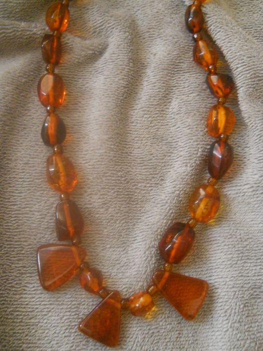 Редкие Бусы-колье натуральный янтарь Старинные