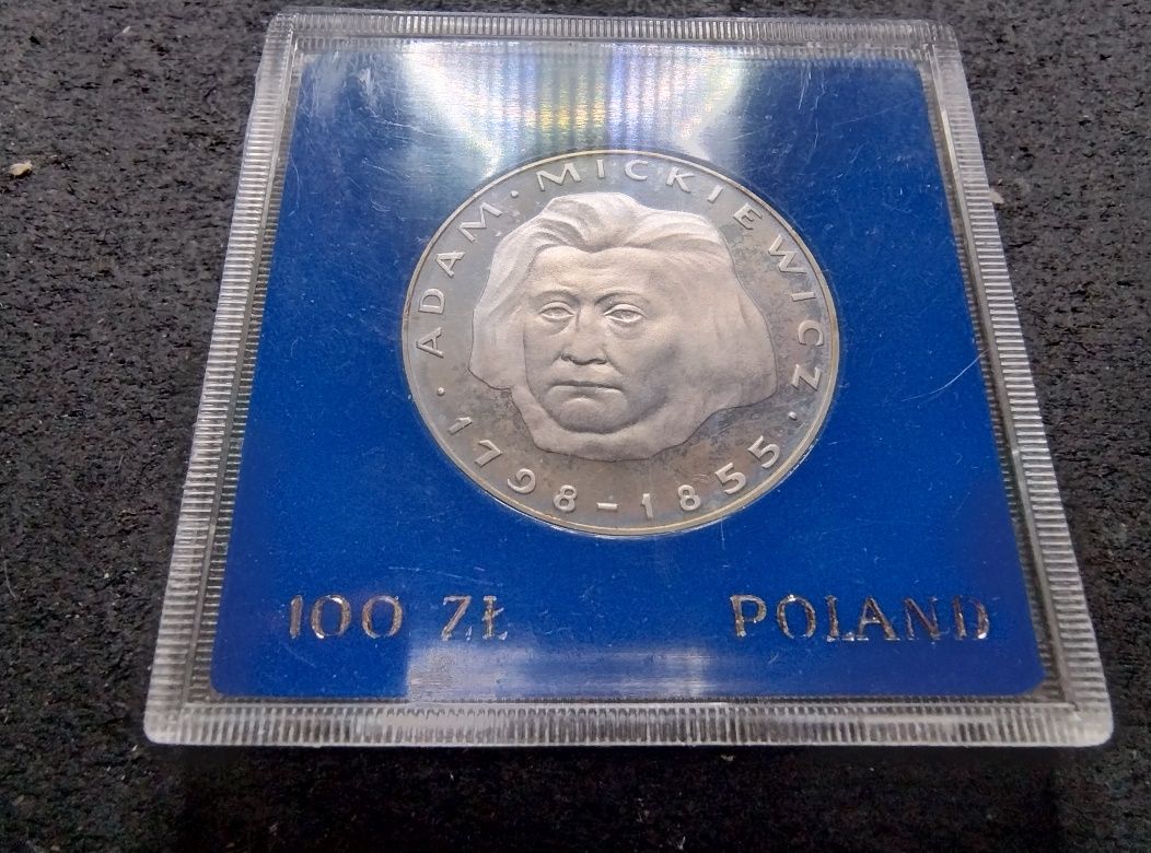 PRL Adam Mickiewicz 100 złotych srebro 1978