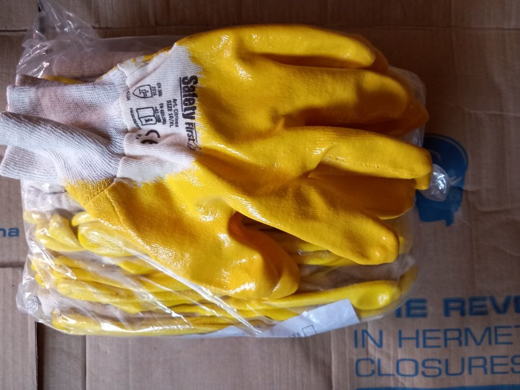 Rękawice robocze żółte r.xl paczka 12par