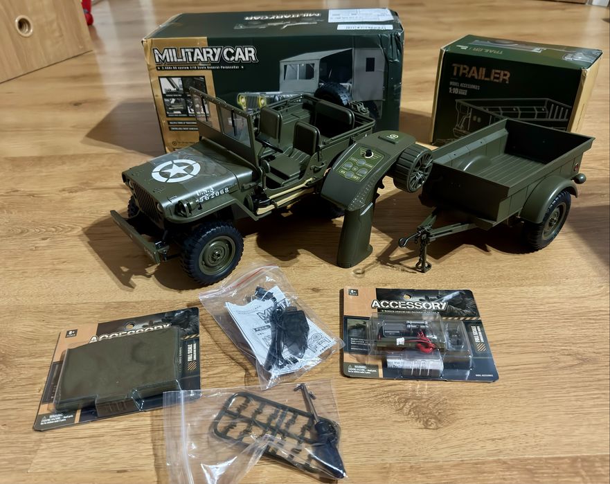 Model RC Jeep Willys JJRC C8815 4x4 + Przyczepa –, RTR, bateria, pilot