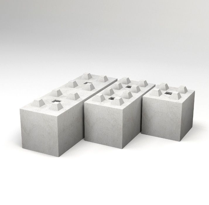 Blok betonowy typ 60 / bloki betonowe / mury oporowe / boksy / zasieki