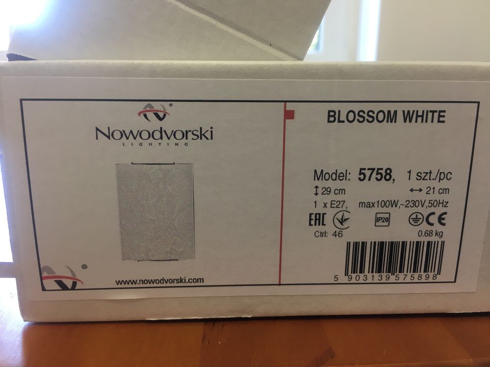 Plafon szklany kinkiet NOWODVORSKI Blossom White nowy
