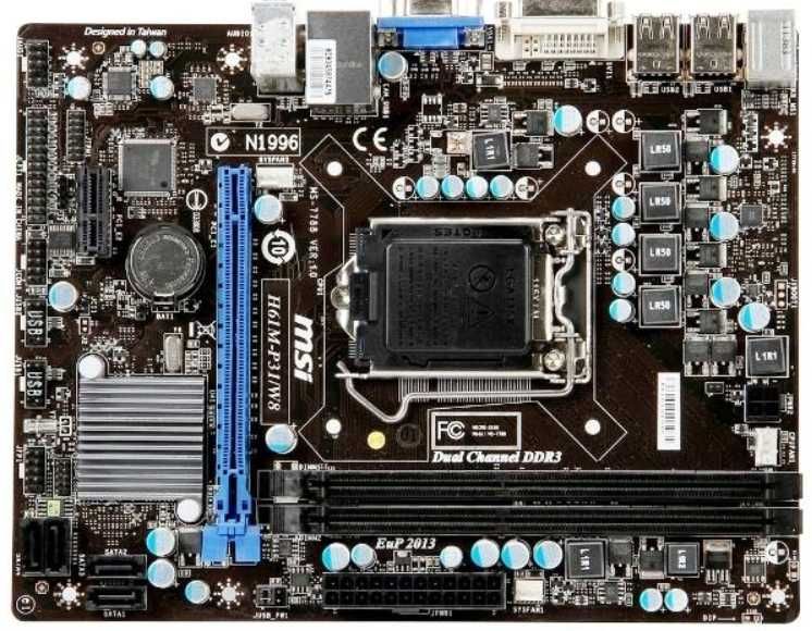 Материнская плата MSI H61M-P31/W8 (s1155, Intel H61, PCI-Ex16) - New !