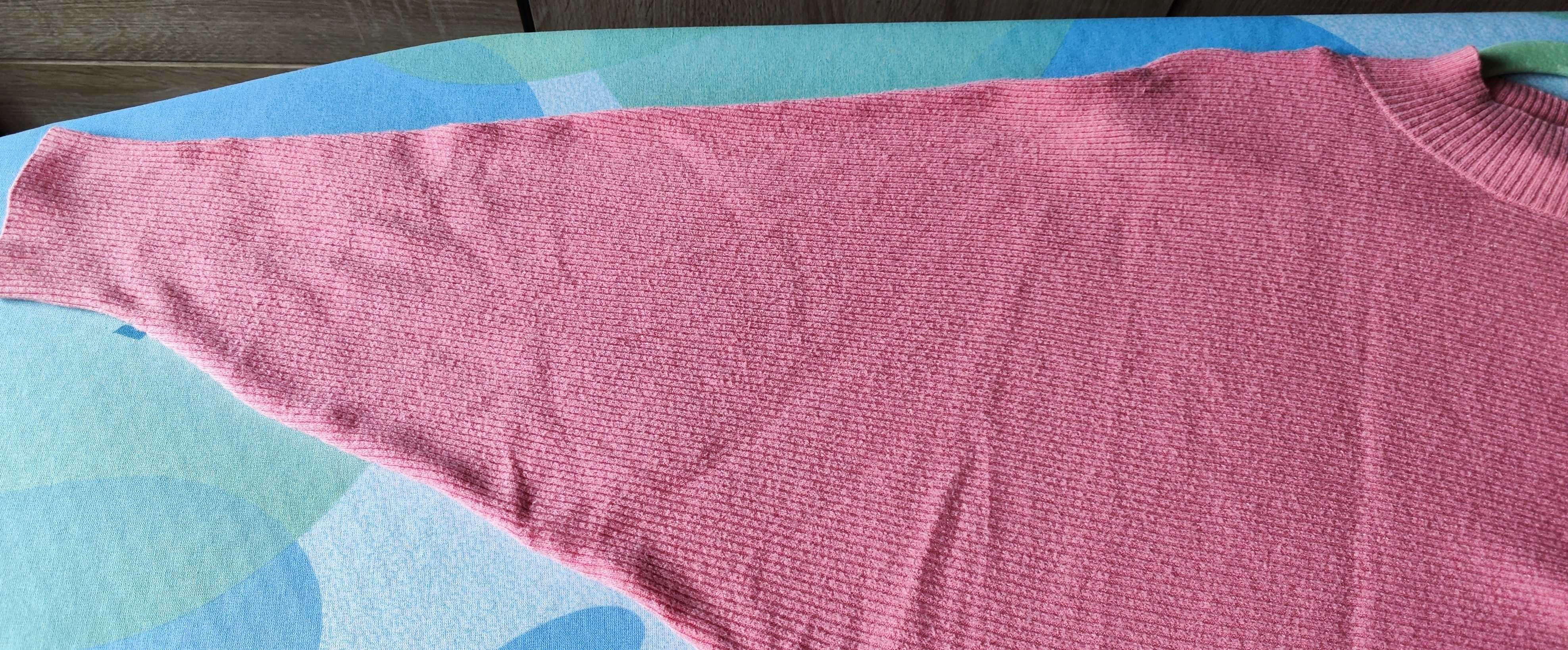 C&A różowy sweter nietoperz oversize półgolf  44/XL