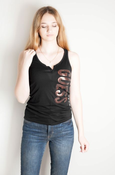 GUESS ОРИГІНАЛ. Нова жіноча майка теніска футболка топ чорна черная